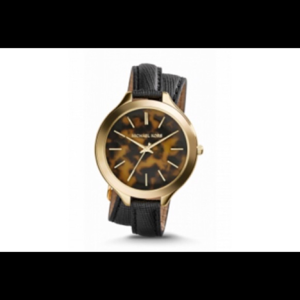 Michael Kors double wrap leather watch.